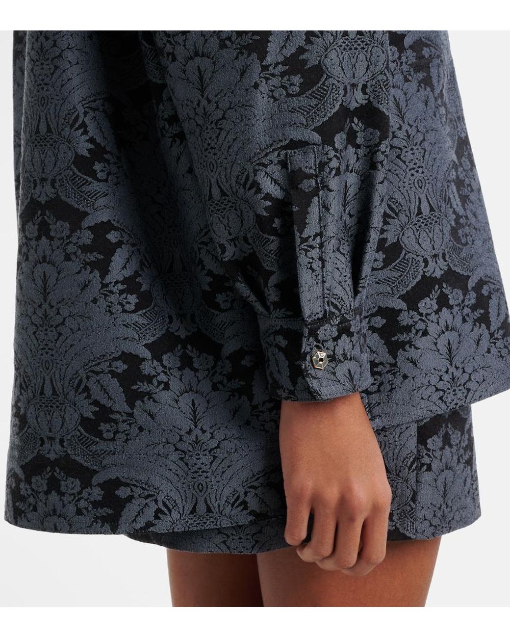 Max Mara Black Anemone Wool-Blend Jacquard Shirt