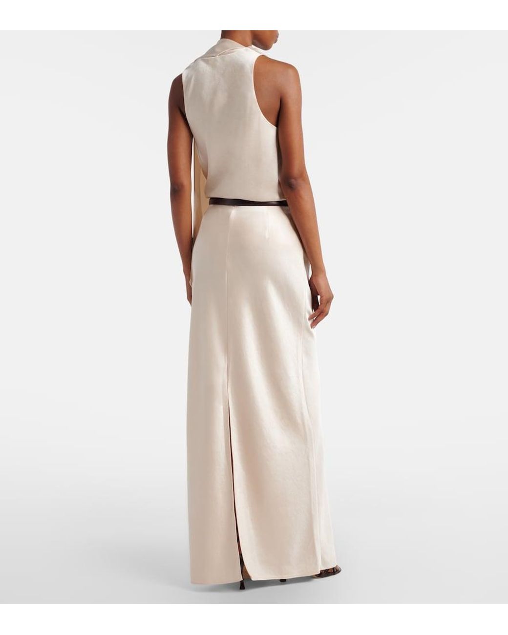 Vince White Satin Maxi Skirt