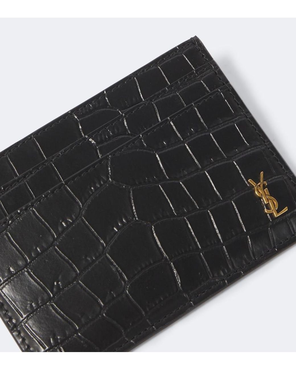 Saint Laurent Kartenetui Cassandre Aus Leder in Black für Herren