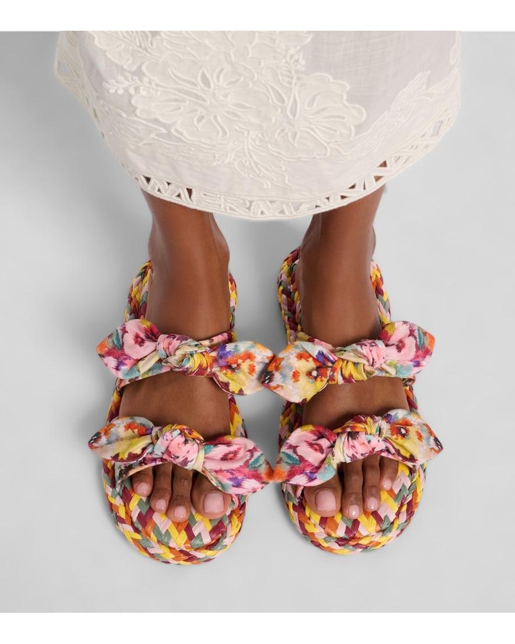Zimmermann Pink Carousel Printed Espadrille Slides