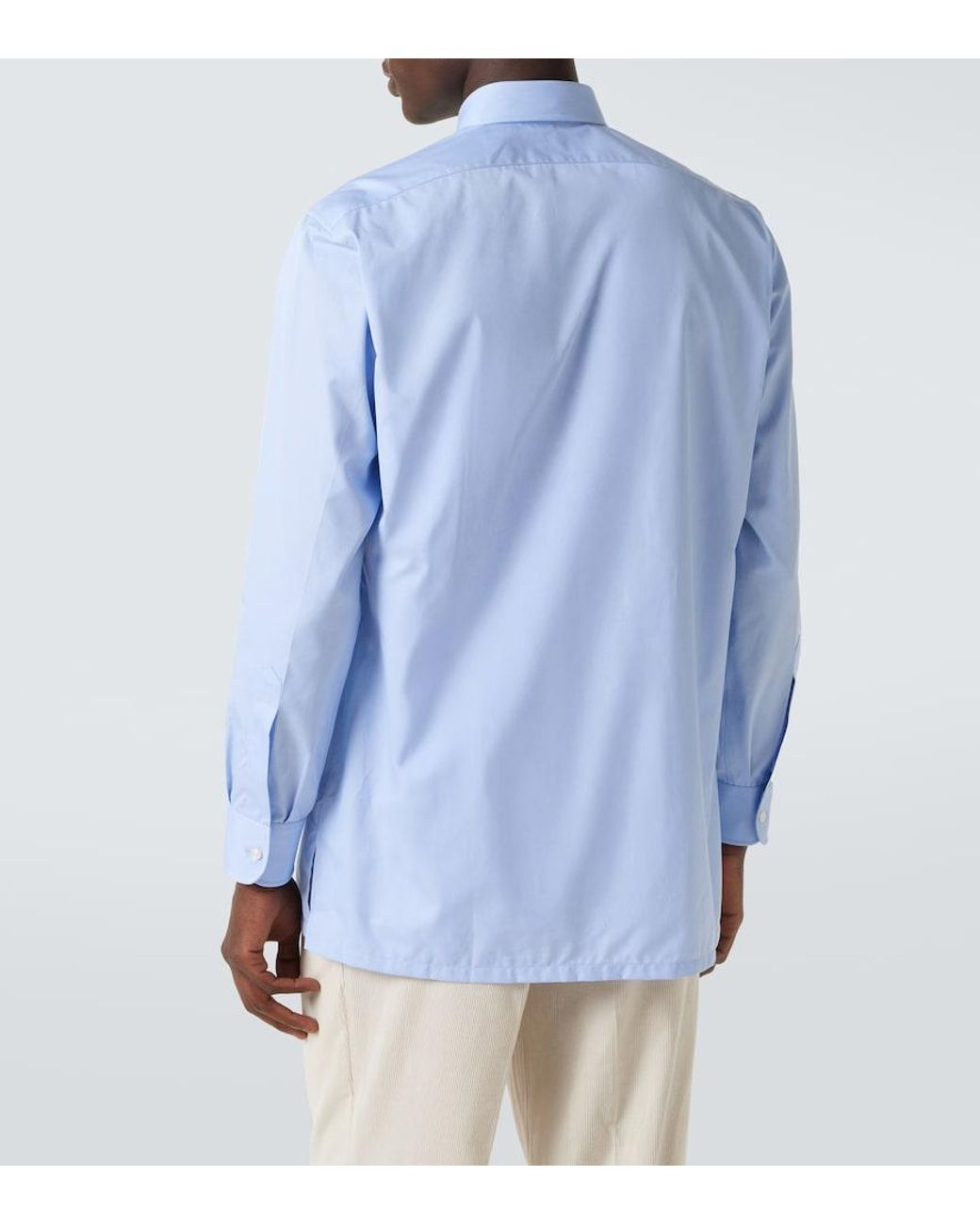 Charvet Blue Cotton Shirt for men