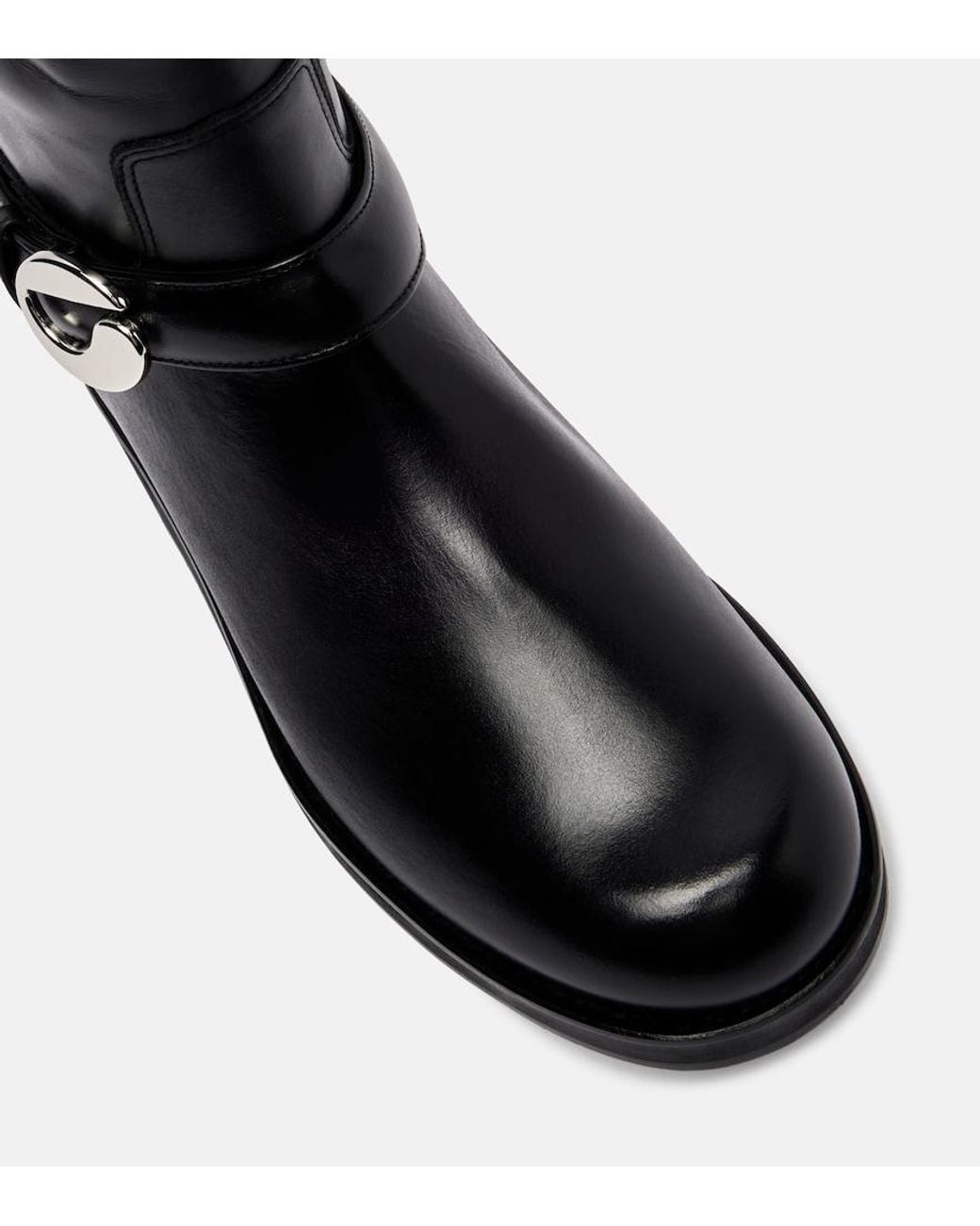 Coperni Black Logo Leather Over-The-Knee Boots