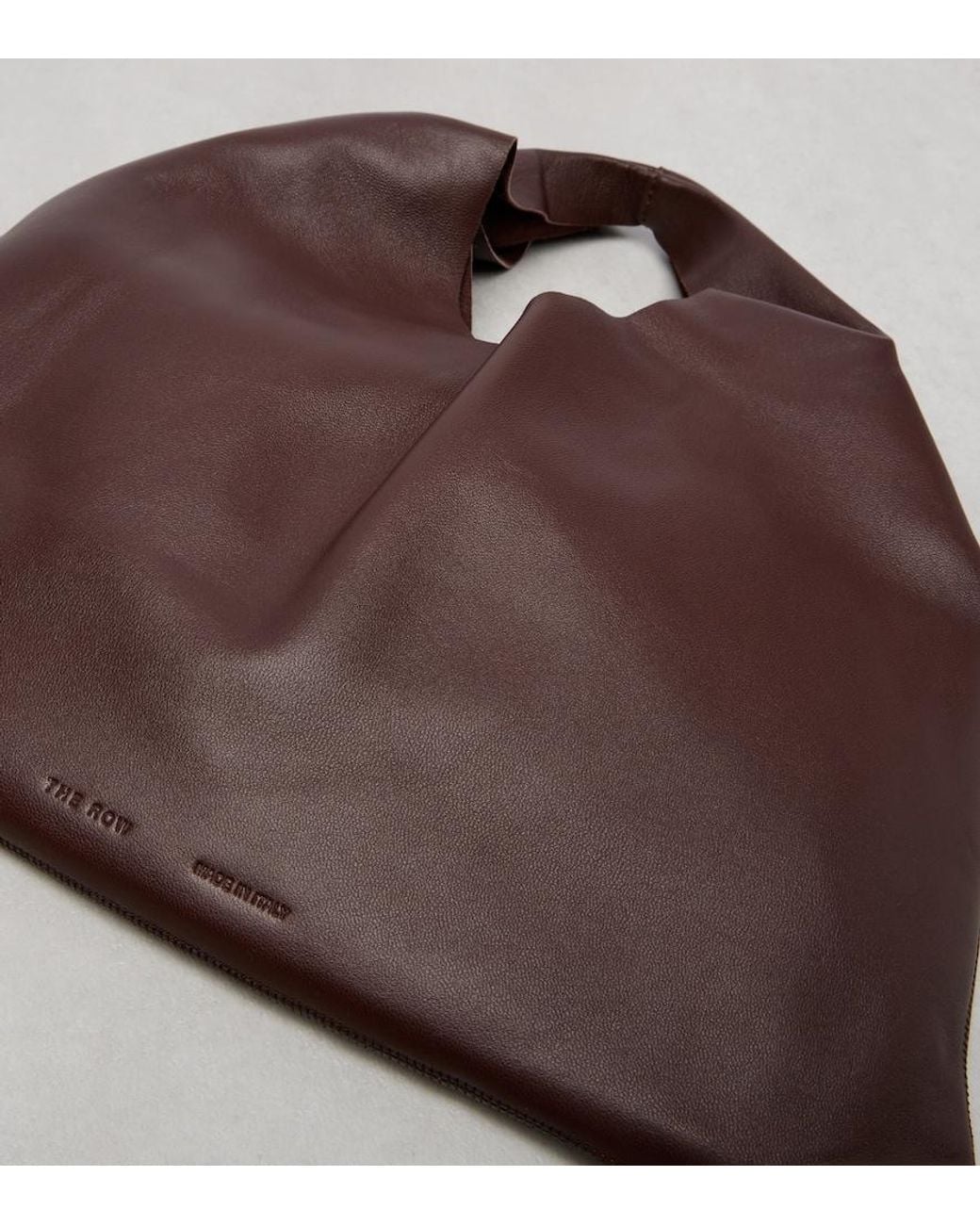 The Row Brown Bindle Small Leather Top-Handle Bag