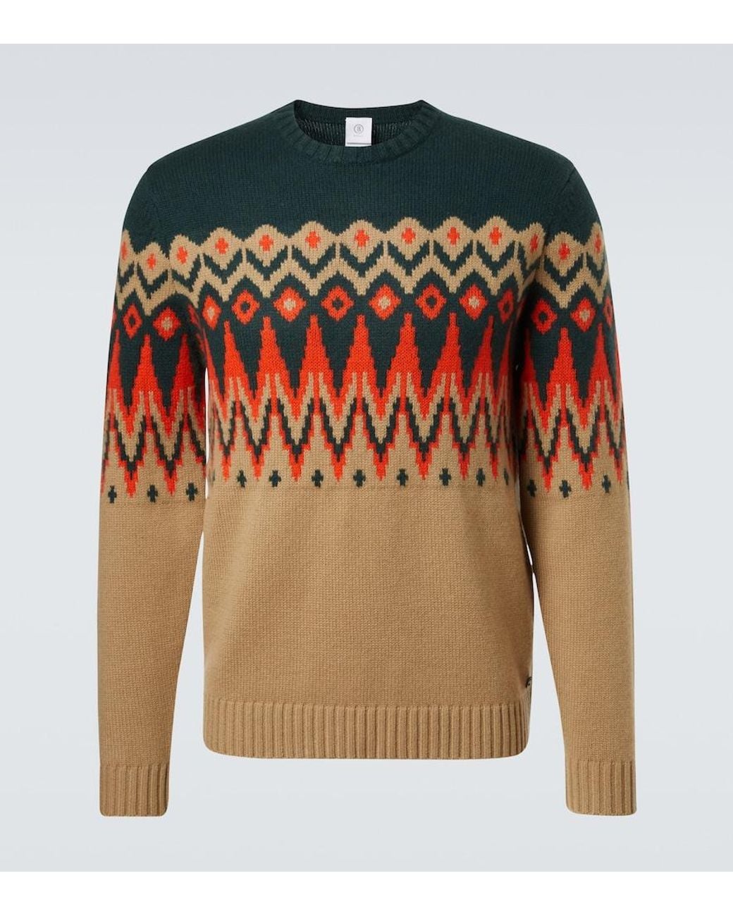 Bogner Orange Ron Fair Isle Cashmere Sweater for men