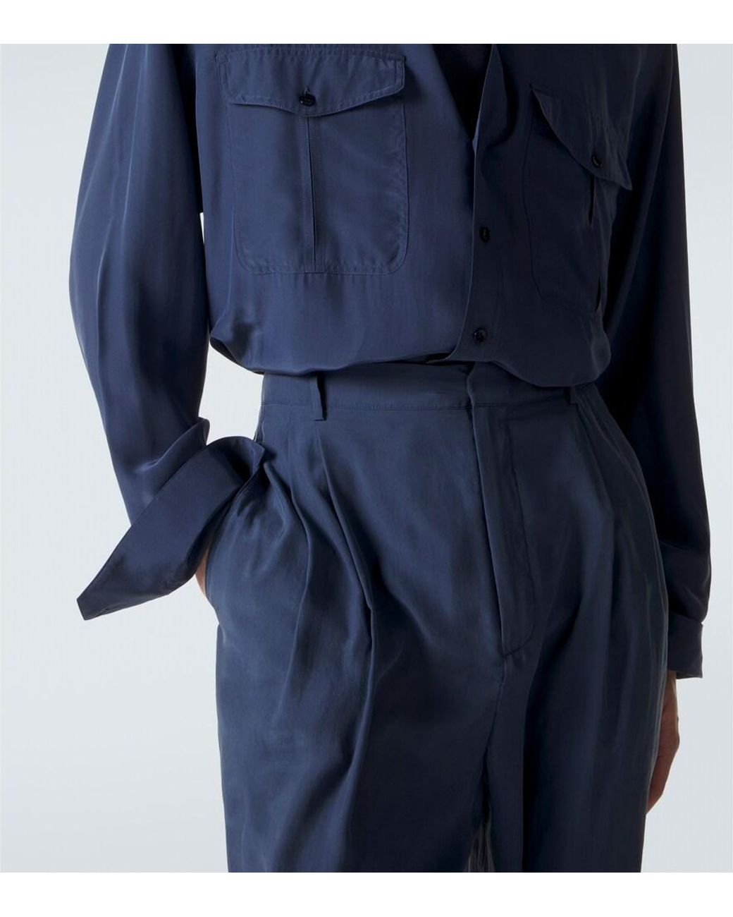 Saint Laurent Blue Long-Sleeved Shirt for men