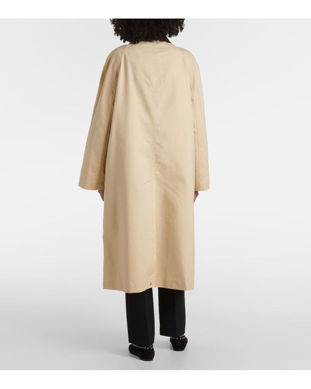 Totême Natural Corduroy-Trimmed Cotton Gabardine Coat