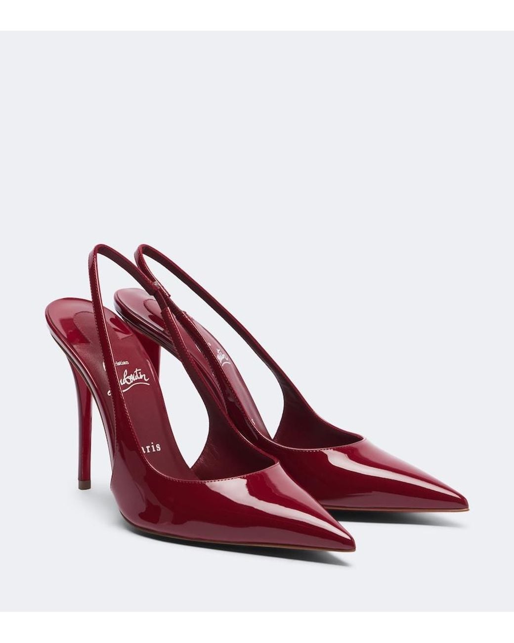 Christian Louboutin Red Miss Z Patent Leather Slingback Pumps