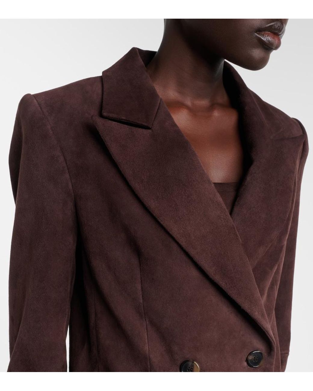Stouls Brown Jones Double-Breasted Suede Blazer