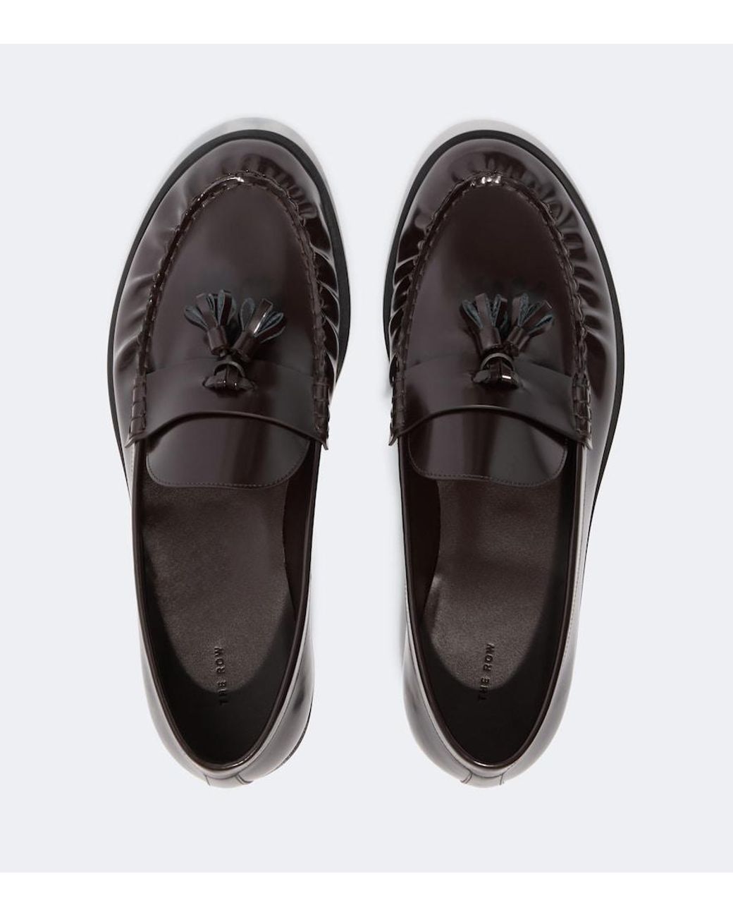 The Row Black Classic Leather Loafers for men