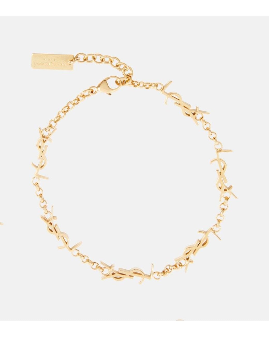 Saint Laurent Metallic Ysl Chain Bracelet