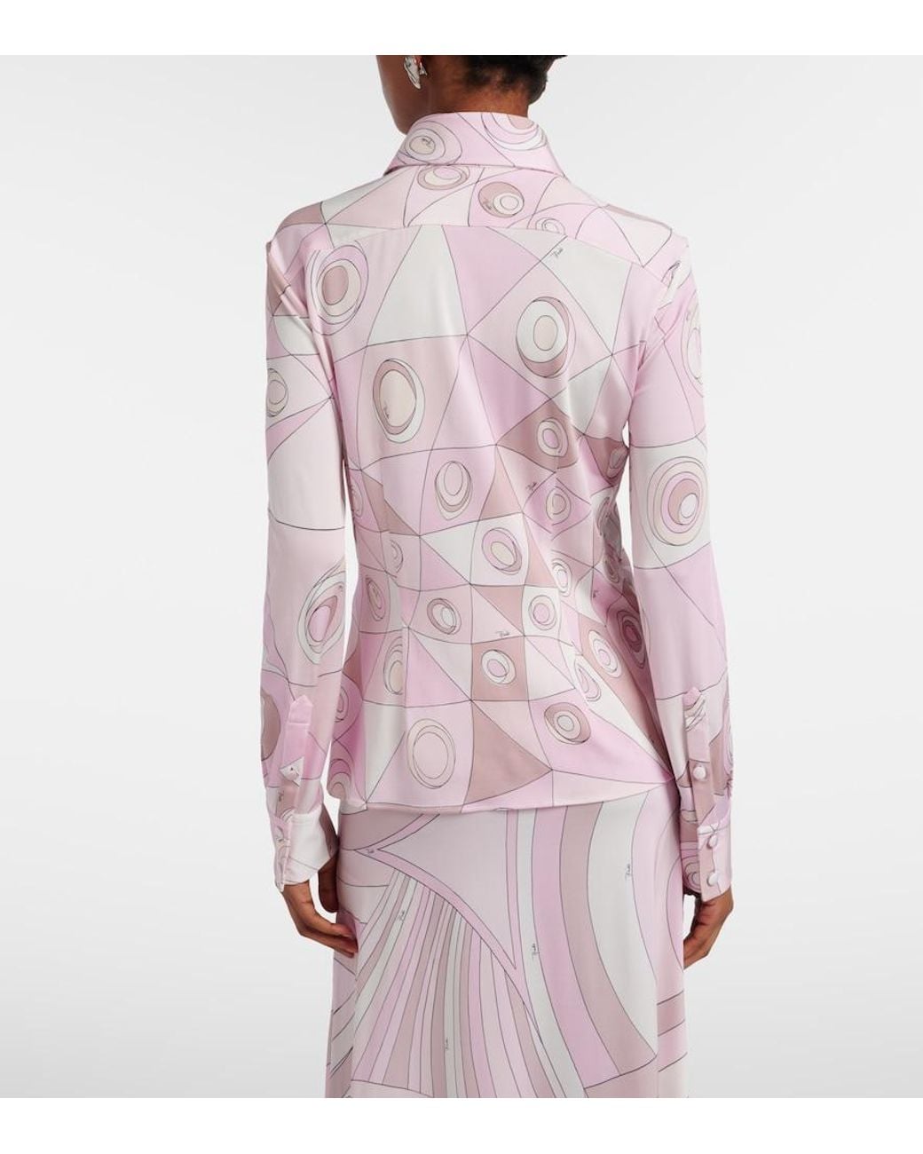 Emilio Pucci Pink Occhi Satin Jersey Shirt