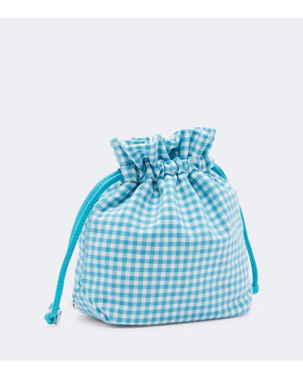 Ganni Blue Bou Checked Pouch