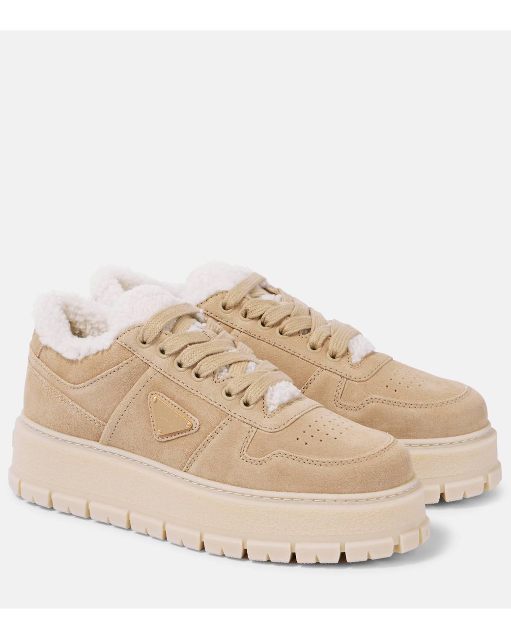 Prada suede sneakers discount