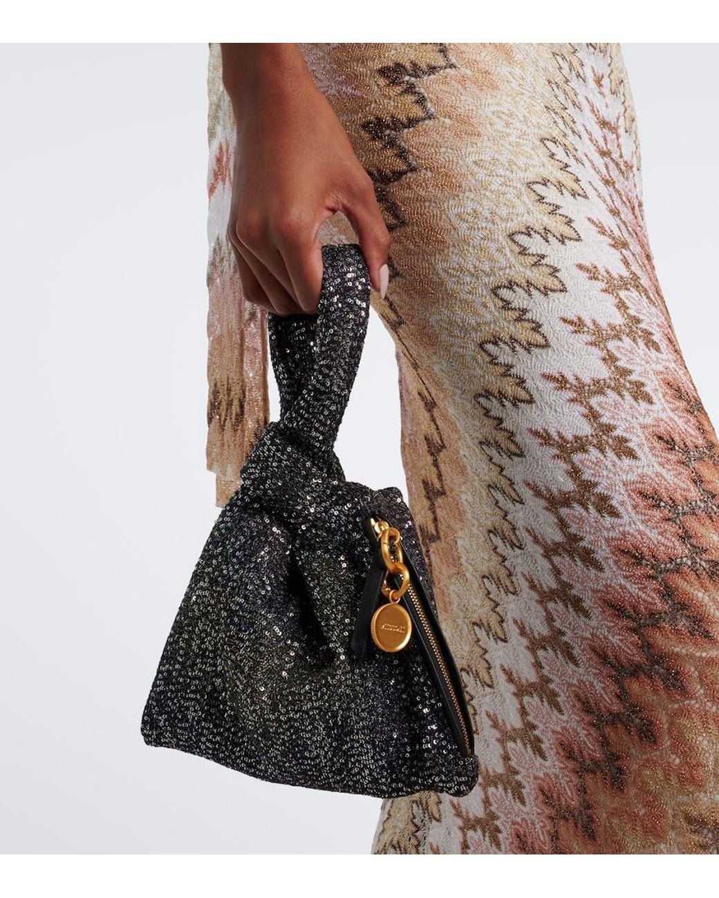 Missoni Black Sequined Top-Handle Bag