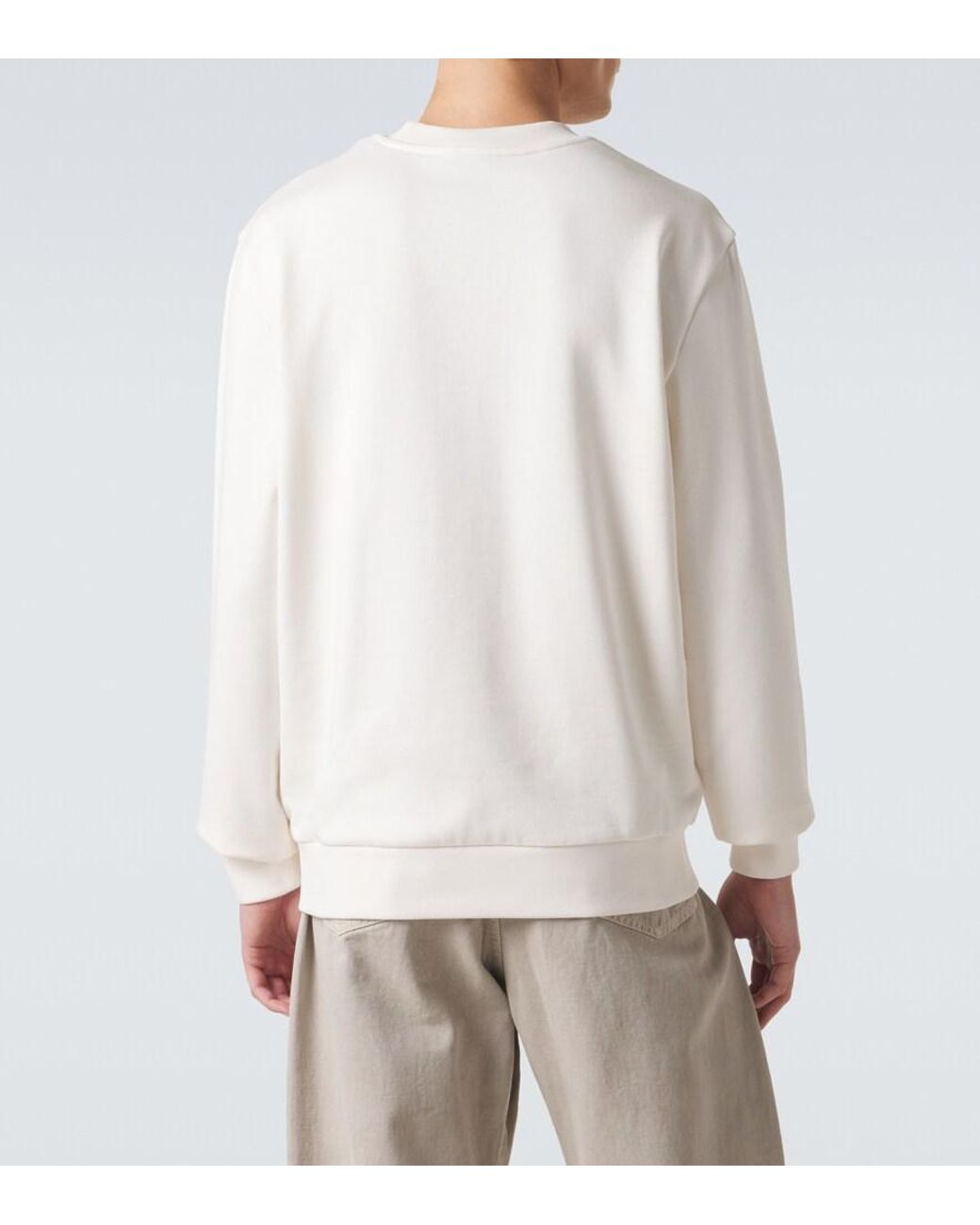 Moncler White Archivio Cotton Jersey Sweatshirt for men