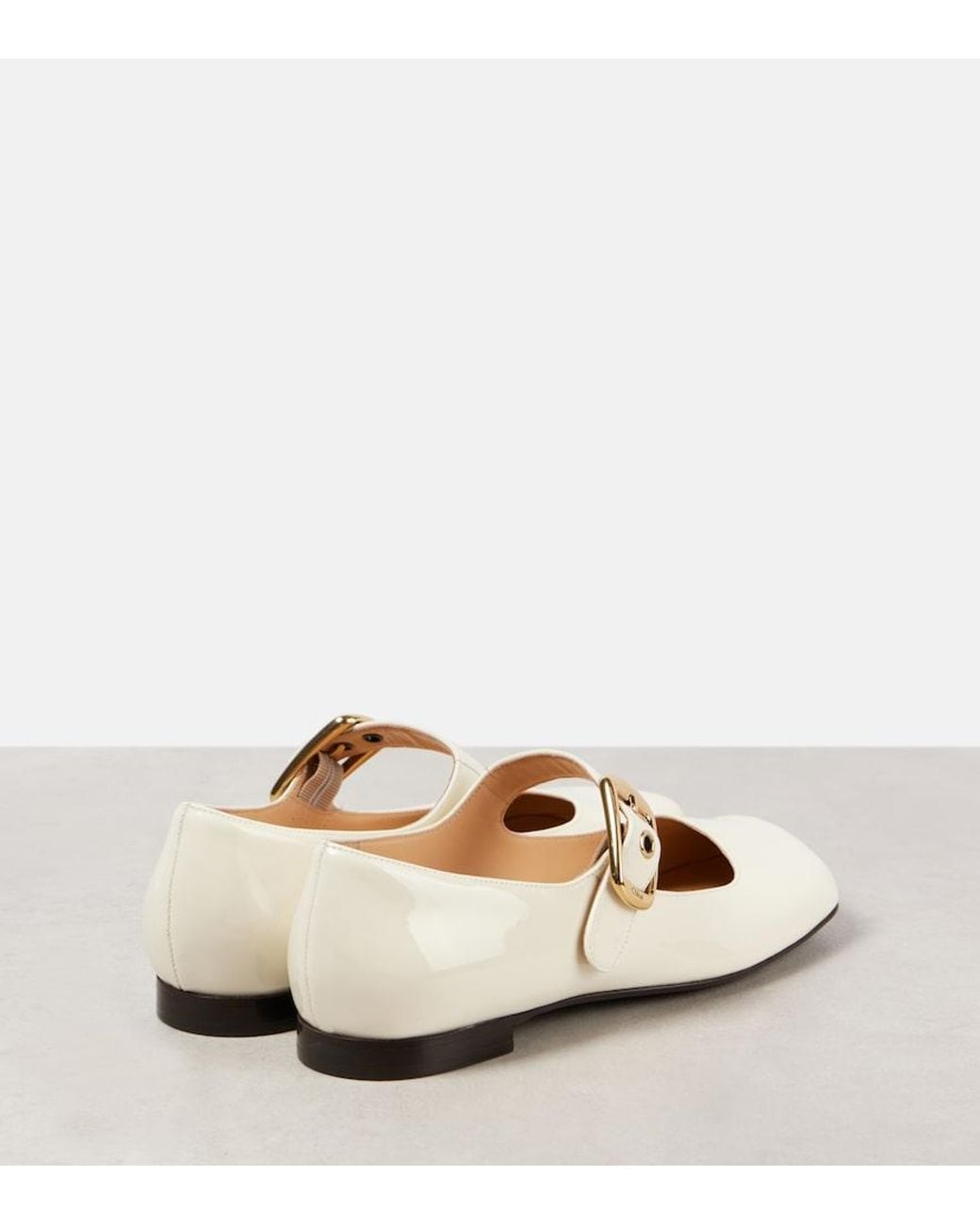 Chloé Natural Polly Leather Mary Jane Flats