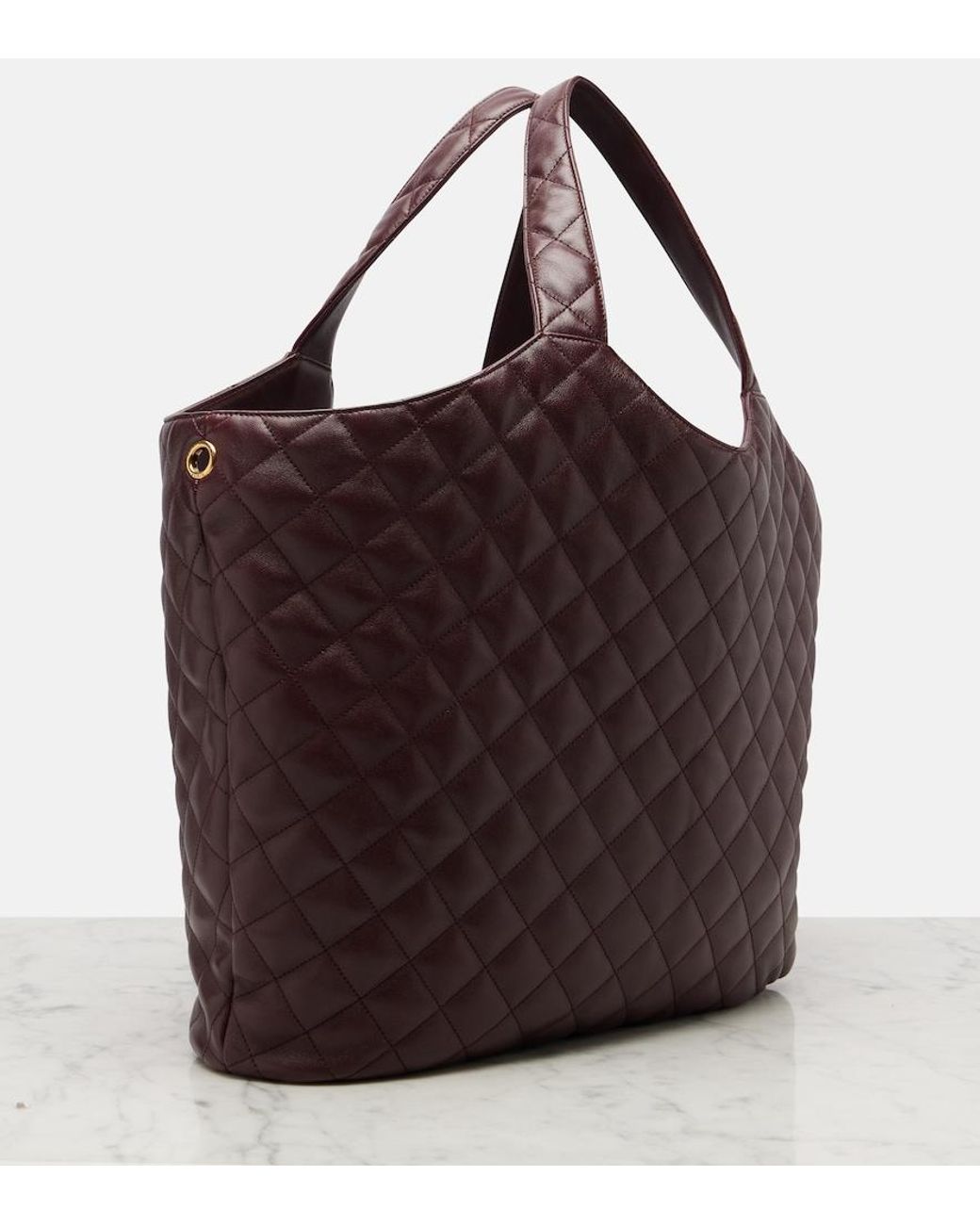 Saint Laurent Red Icare Maxi Quilted Leather Shopper
