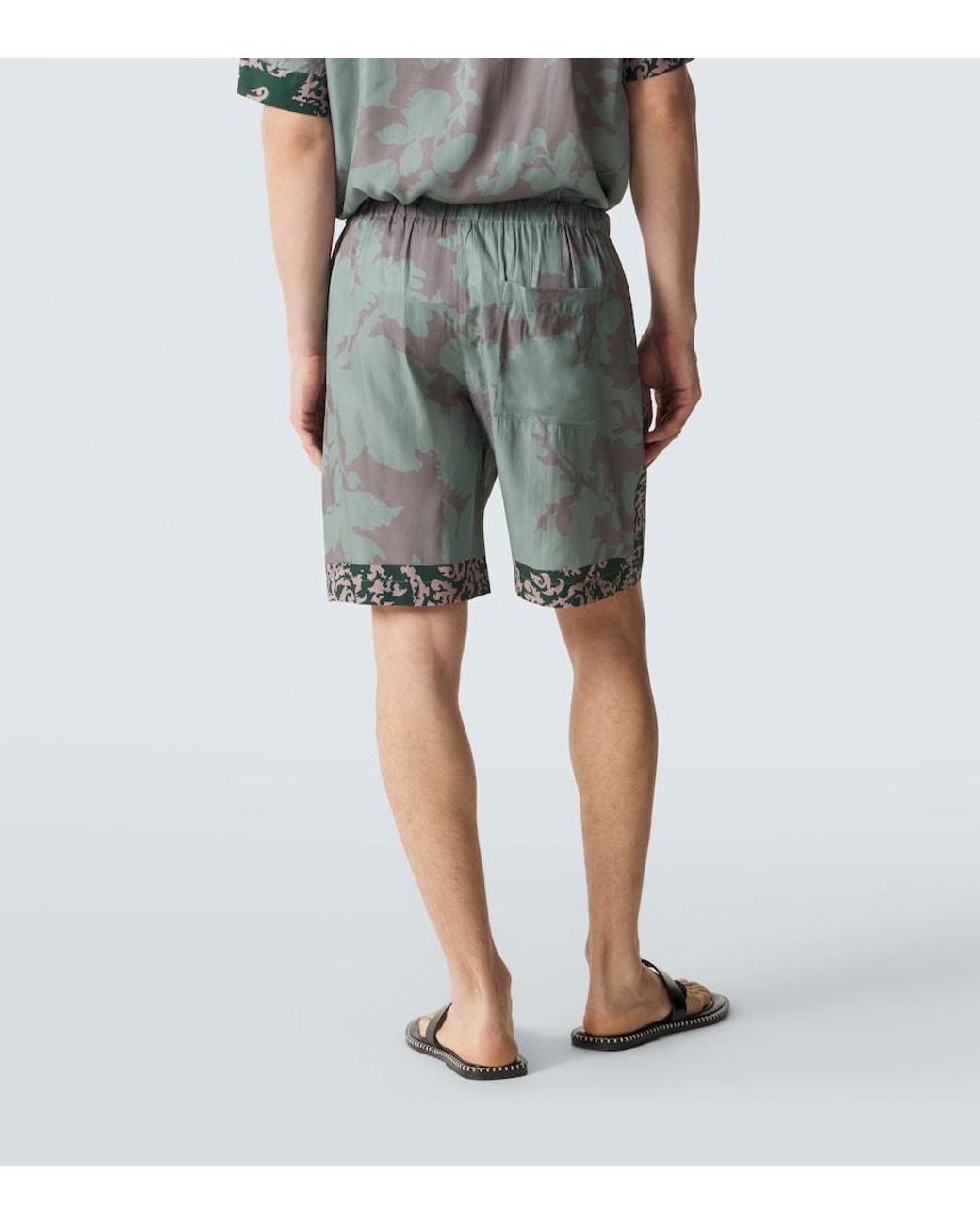 Dries Van Noten Gray Printed Shorts for men