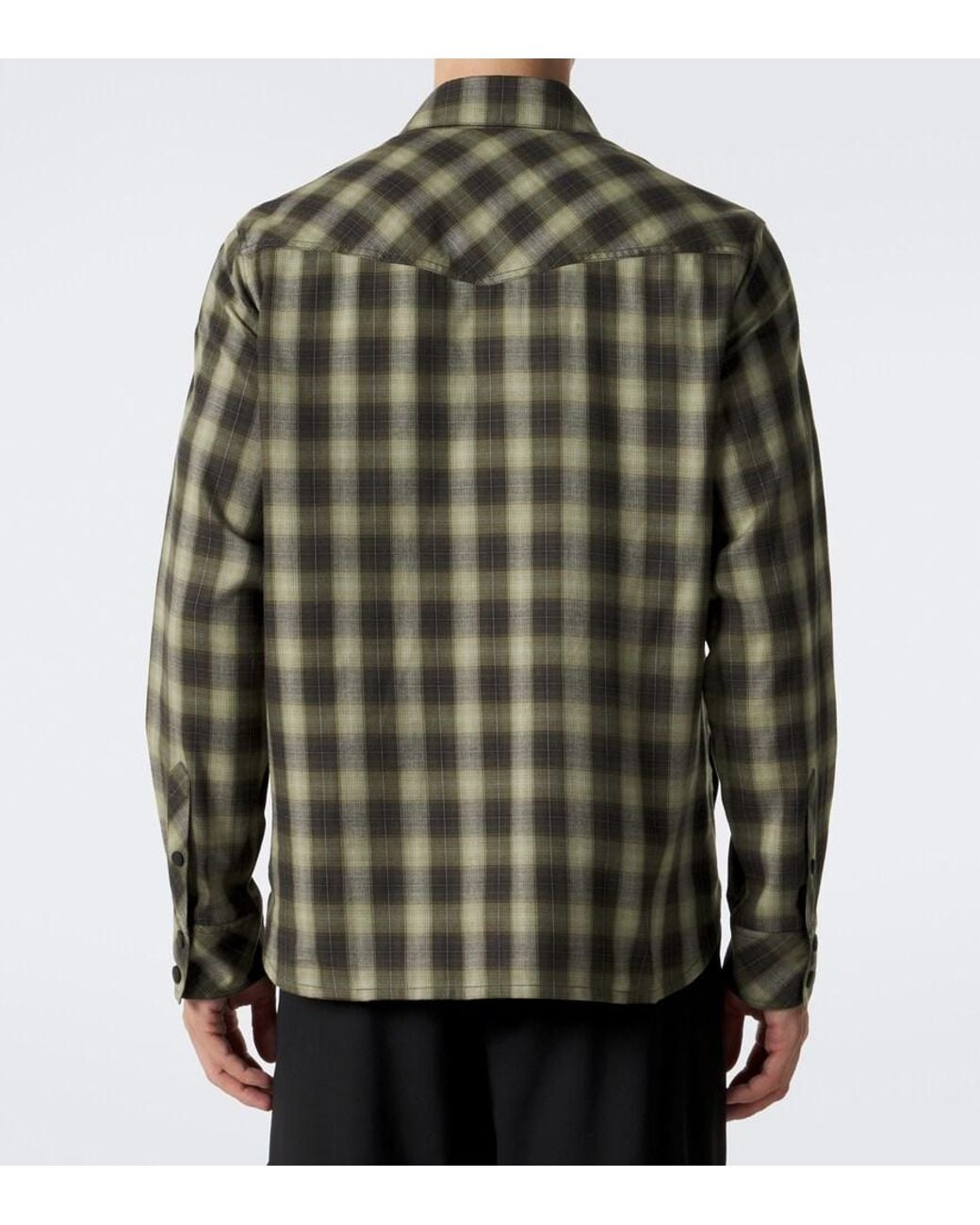 Moncler Green Plaid Cotton-Blend Shirt for men