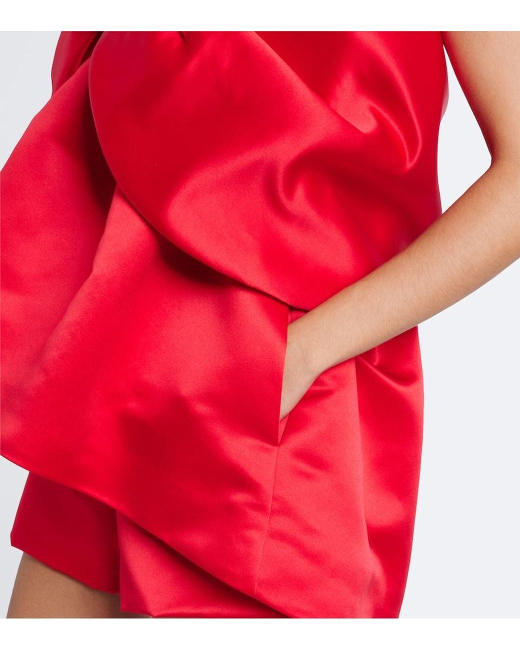 Simone Rocha Red Bow-Detail Satin Top