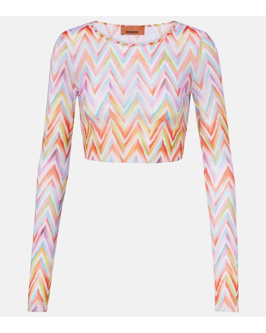 Missoni White Chevron Cropped Top
