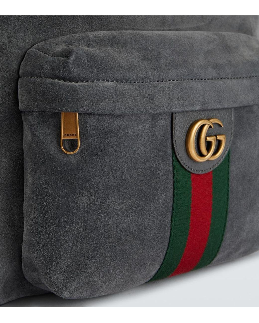 Gucci Gray Ophidia Suede Backpack for men