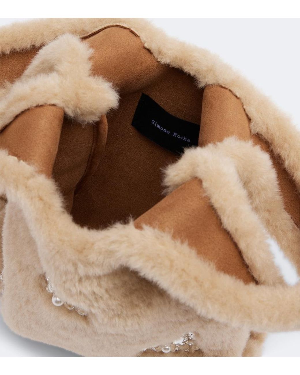 Simone Rocha Natural Mini Embellished Shopper