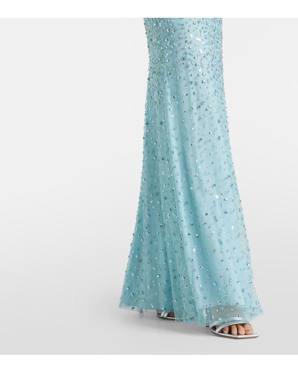 Jenny Packham Blue Epoch Embellished Gown