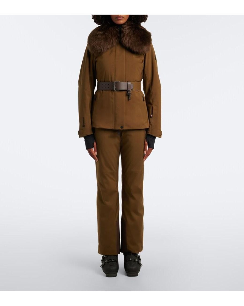 Moncler Brown Vizelles Belted Ski Jacket