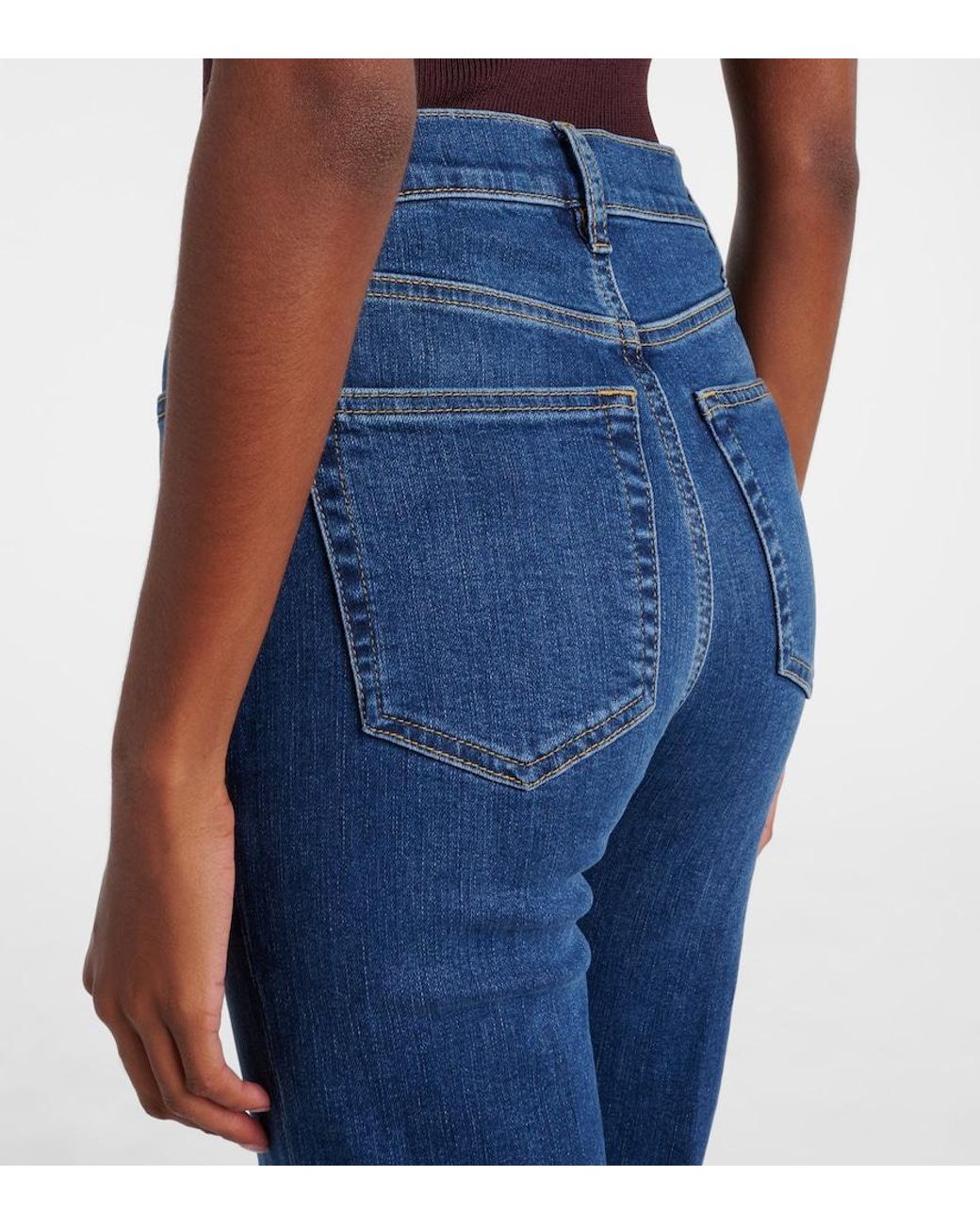 FRAME Blue Sleek Straight Jeans