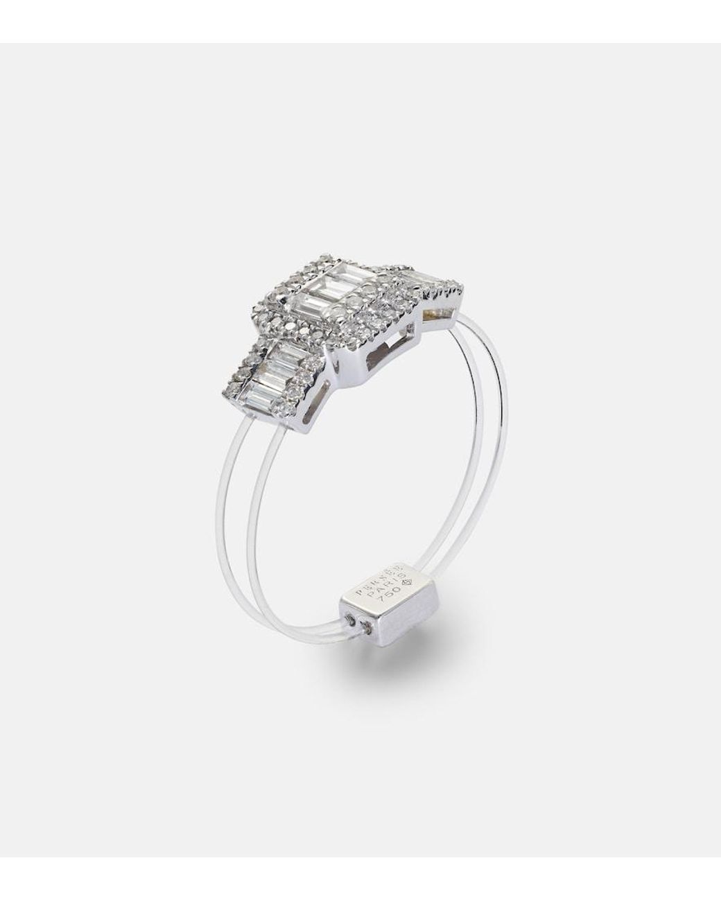 PERSÉE White Floating 18Kt Ring With Diamonds