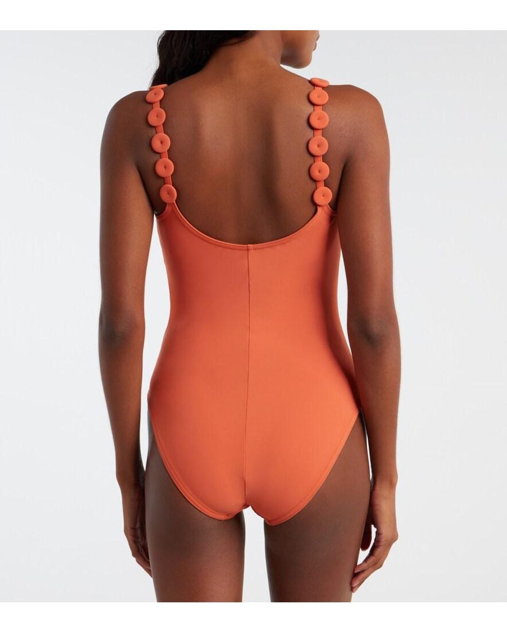 Karla Colletto Orange Sadie Applique Swimsuit