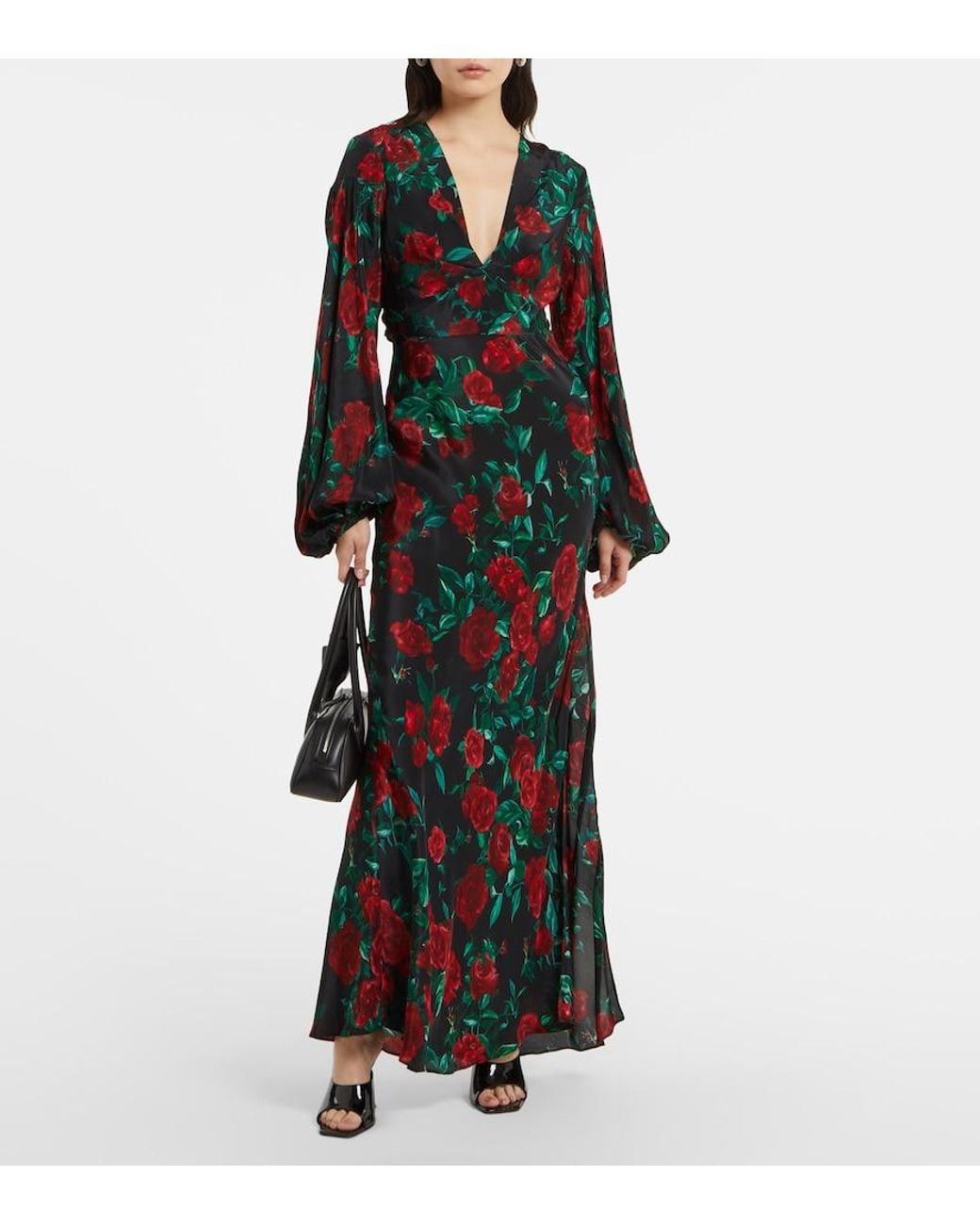 Alexandra Miro Black Eleanor Floral Maxi Dress