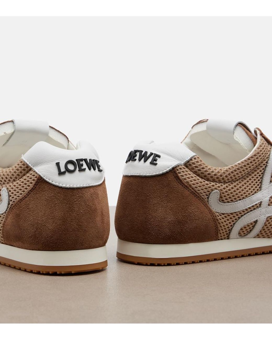 Loewe Brown Ballet Runner 2.0 Suede-Trimmed Sneakers