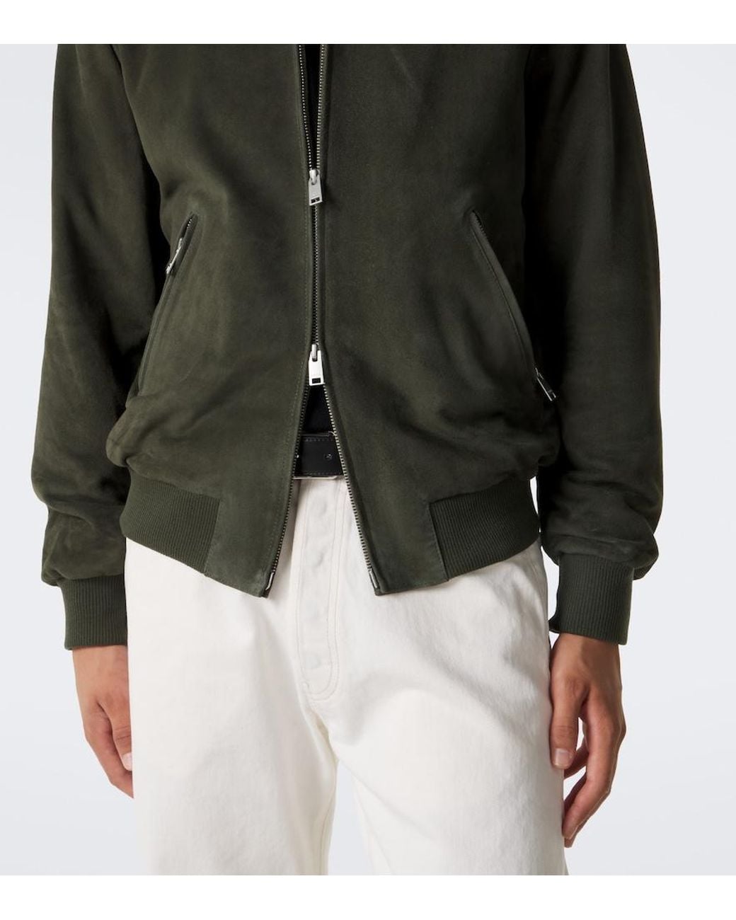 Arma Green Didier Suede Bomber Jacket for men
