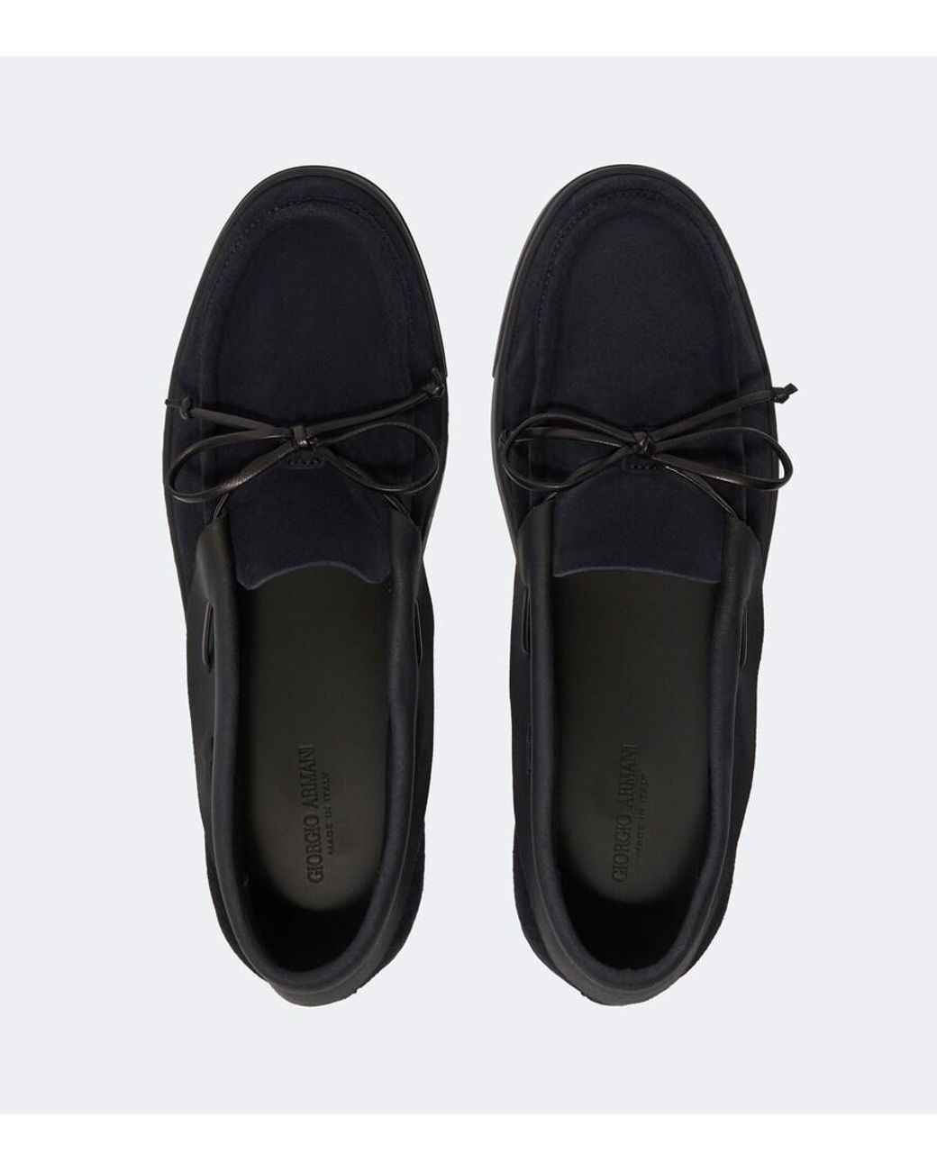 Giorgio Armani Black Suede Loafers for men