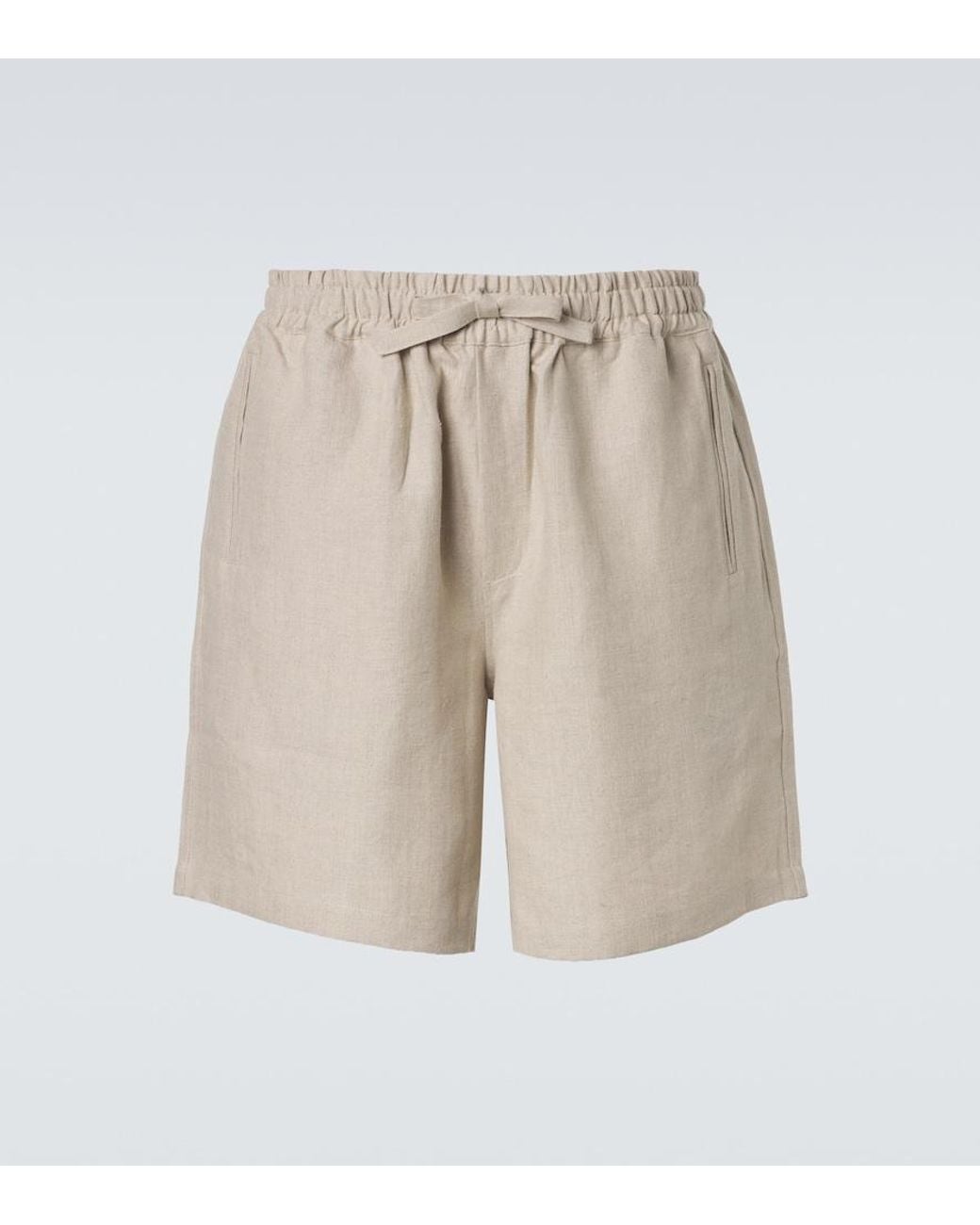 Saman Amel Natural Linen Shorts for men