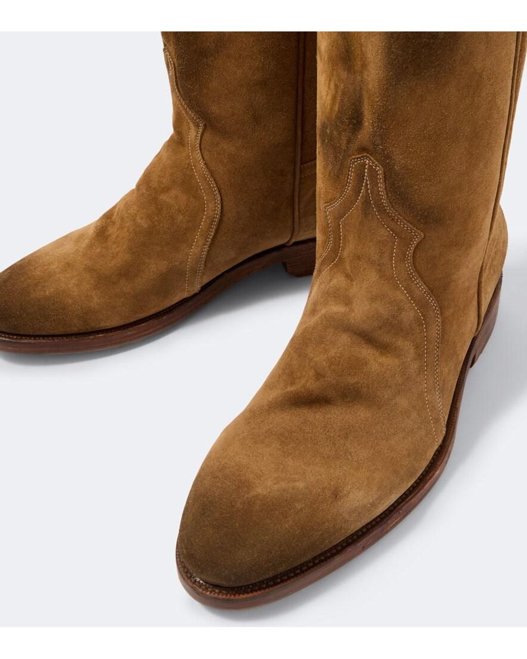 Jil Sander Brown Distressed Suede Ankle Boots for men