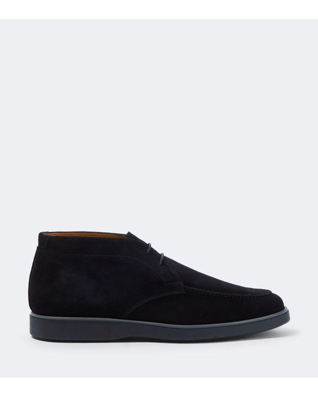 Magnanni Shoes Blue Lello Suede Desert Boots for men