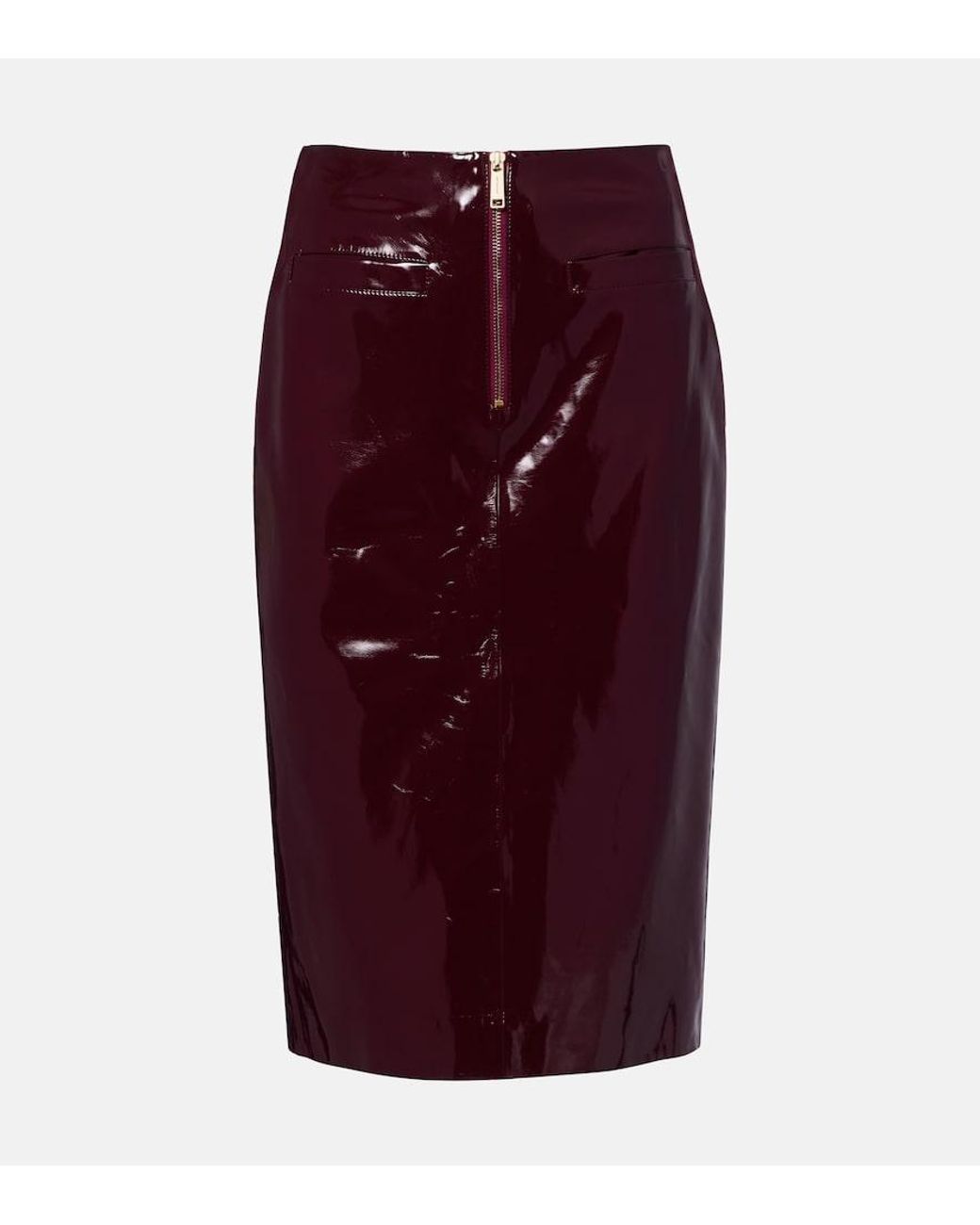 Self-Portrait Purple Mid-Rise Pencil Skirt