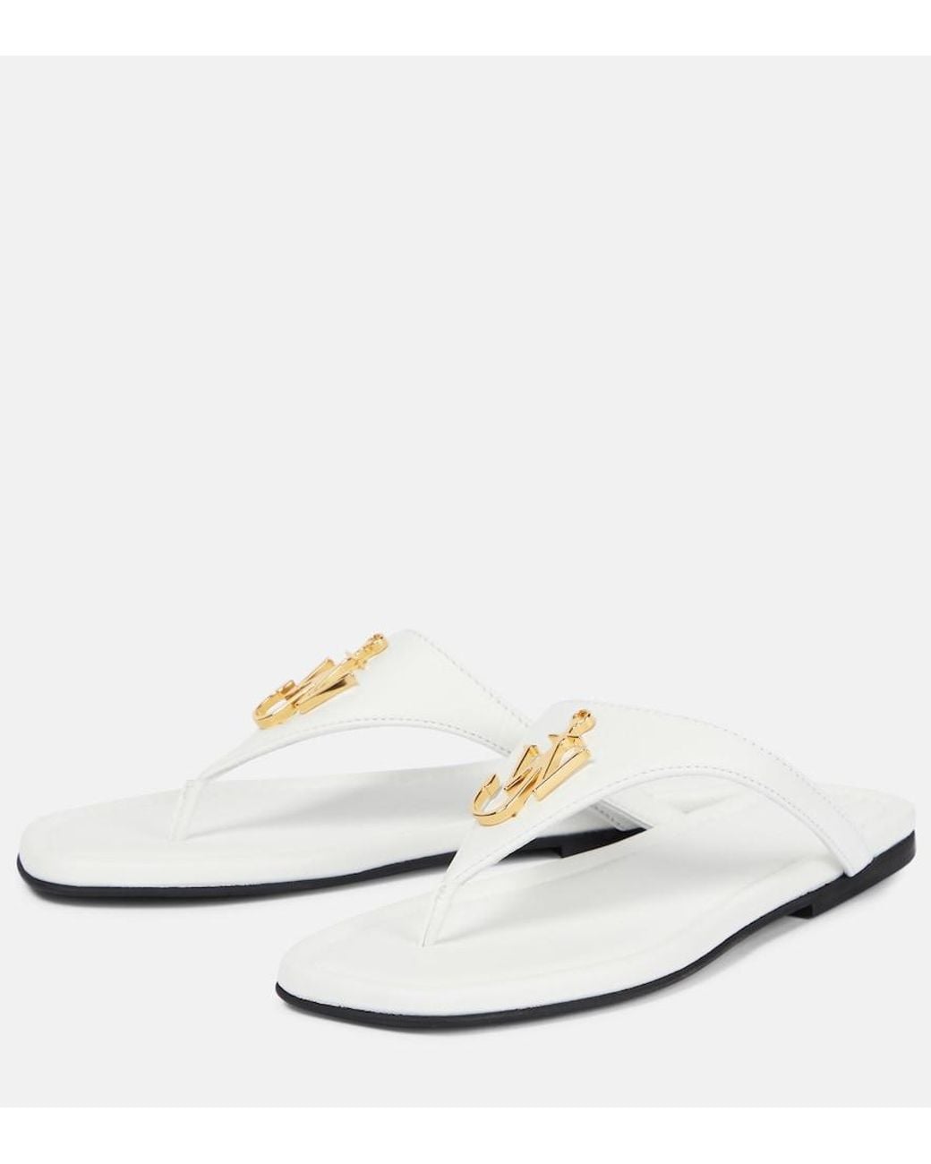 J.W. Anderson White Leather Thong Sandals
