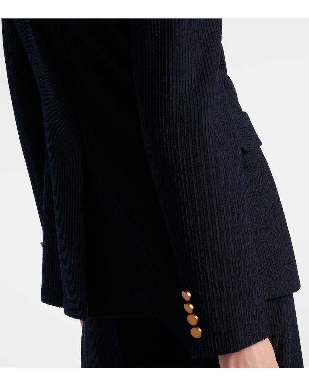 Max Mara Blue Pagano Wool-Blend Blazer