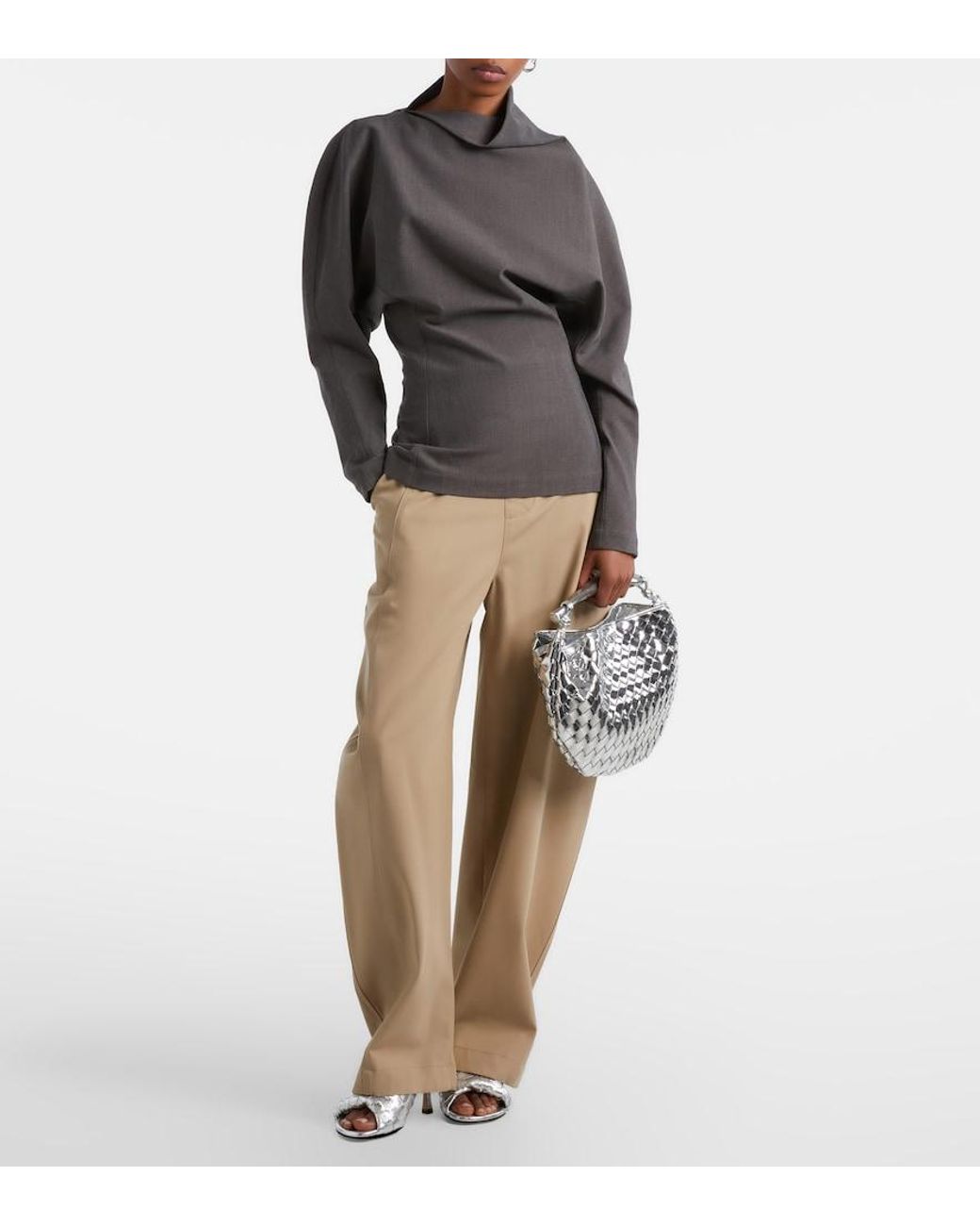 Bottega Veneta Metallic Sardine Intrecciato Mirrored Leather Tote Bag