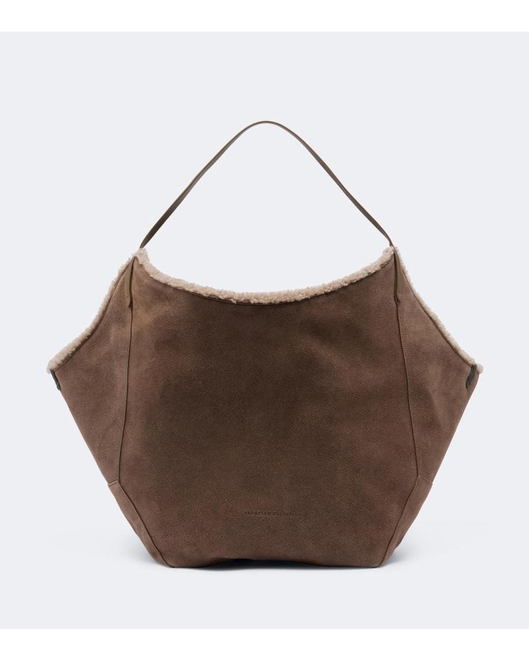 Brunello Cucinelli Brown Duo Large Reversible Leather Tote Bag