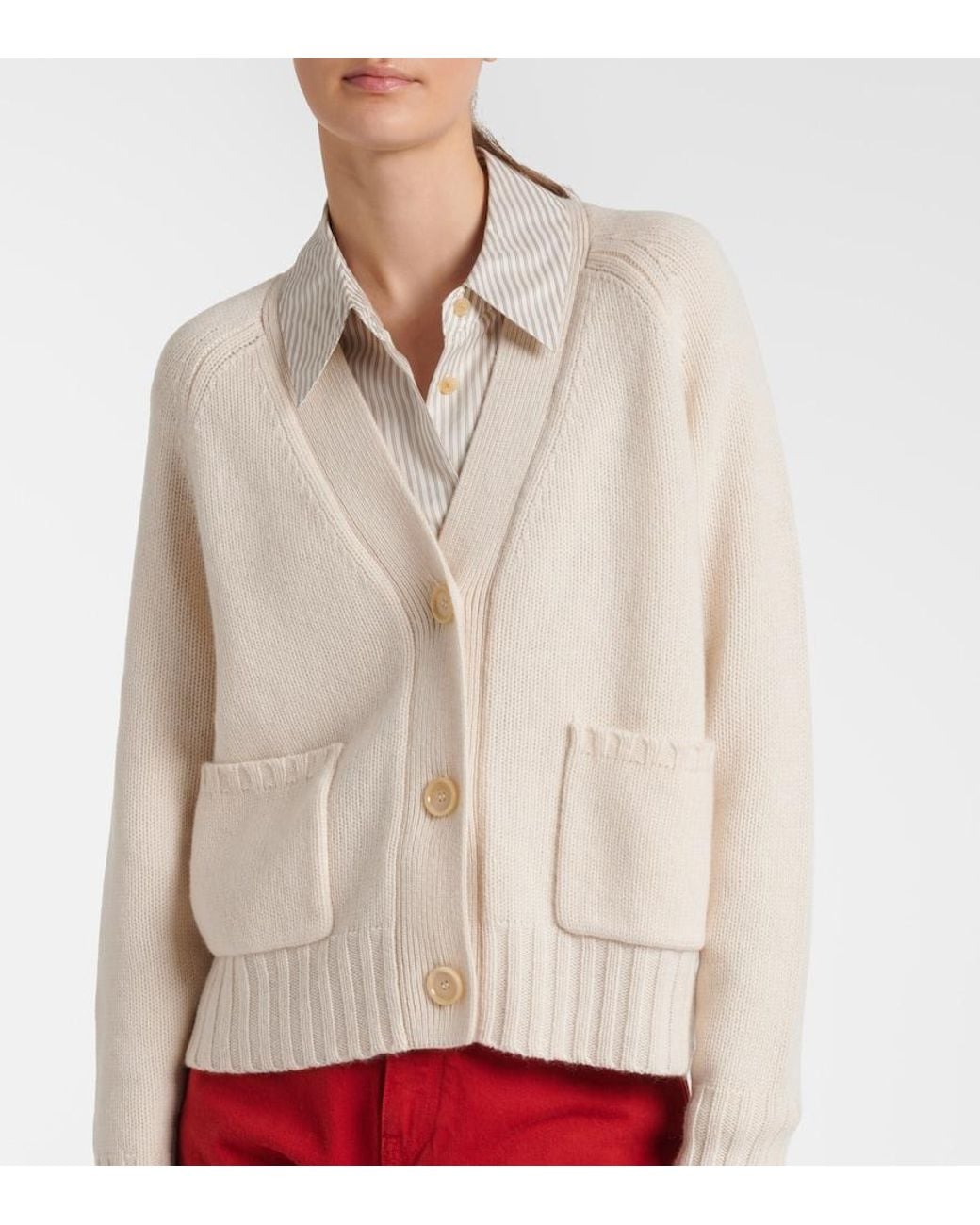 Jardin Des Orangers Natural Cashmere And Wool Cardigan