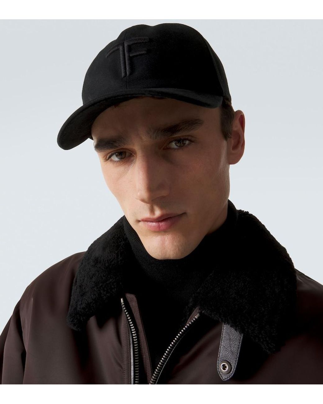 Tom Ford Bestickte Baseballcap Aus Baumwolle in Black für Herren