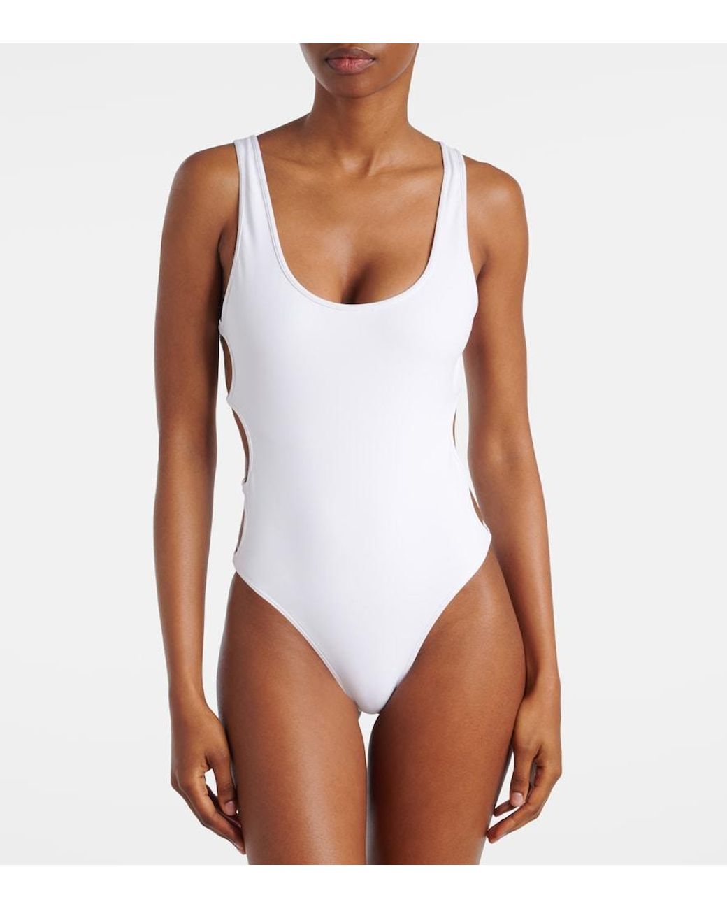 Gucci White Cutout Swimsuit