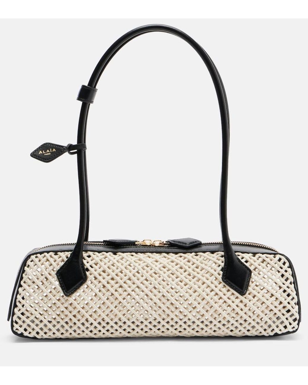 Alaïa Natural Le Teckel Medium Woven Shoulder Bag