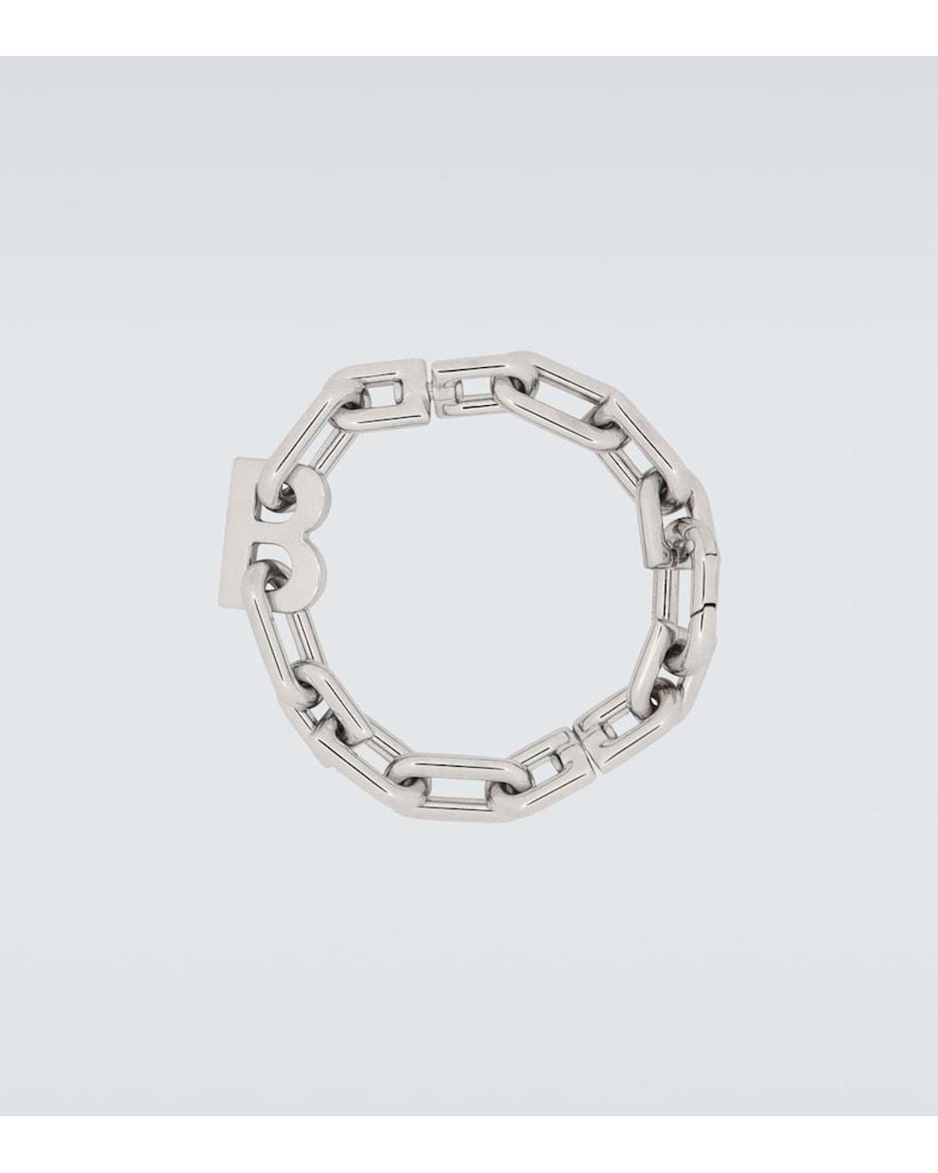 Balenciaga Metallic B Chain Thin Bracelet for men