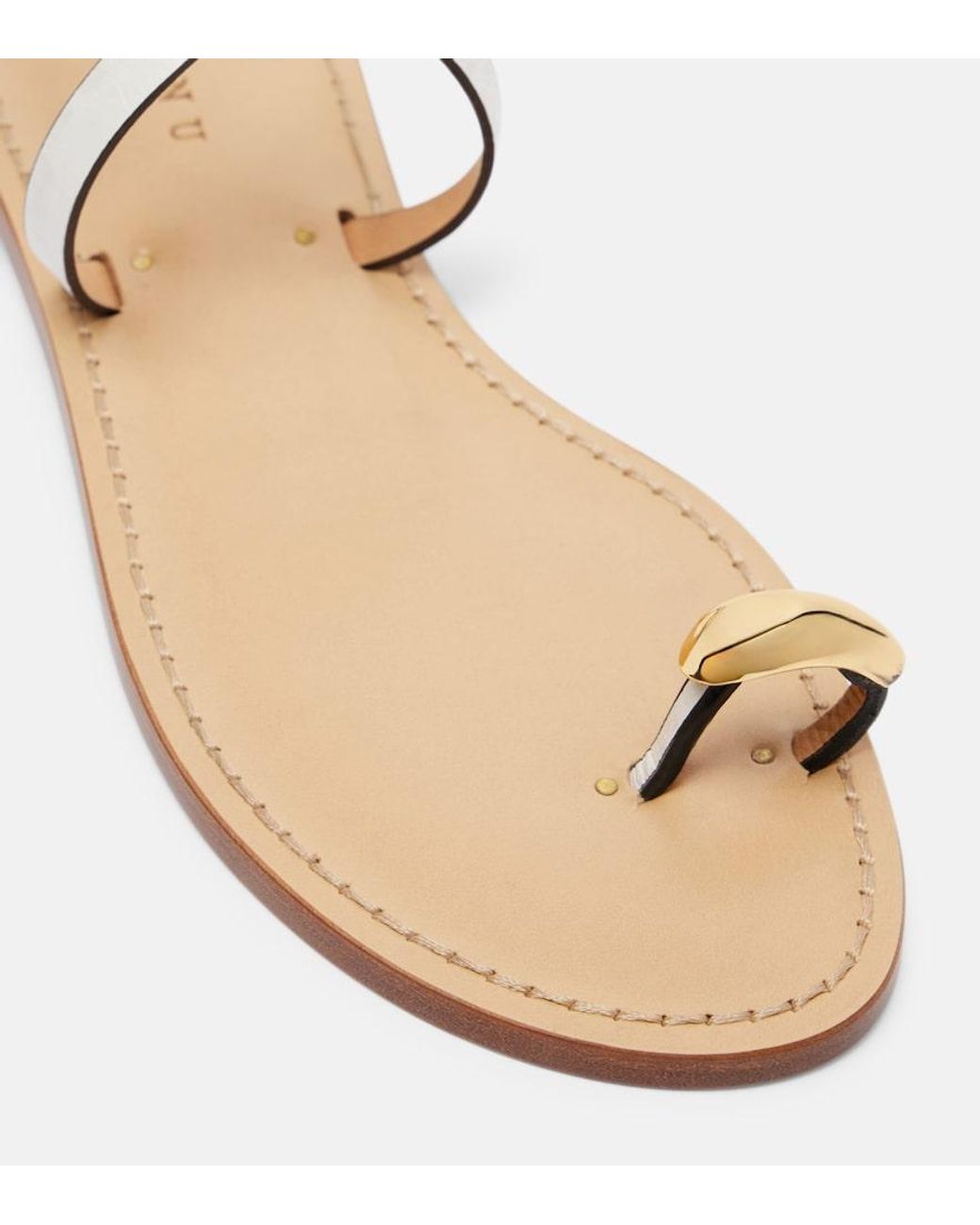 Amanu Metallic Kigali Embellished Leather Sandals